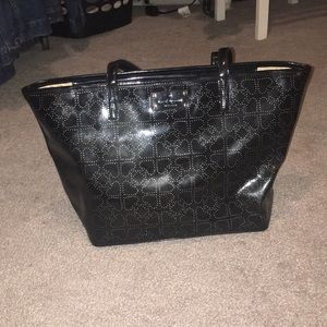 Kate Spade Black perforated heart tote